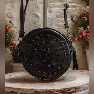 NWT Black Studded Crossbody with Tassel